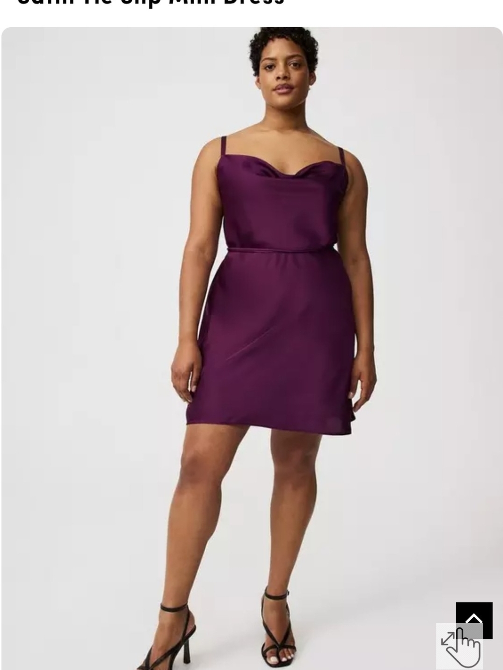 Torrid Satin Cowl Tie-Neck Satin Slip Mini Dress in Deep Plum Purple 5x